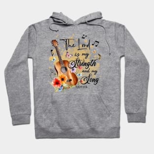 My Strength is In You Lord, Psalms 118:14 Bible Verse, Flowers Guitar Hoodie